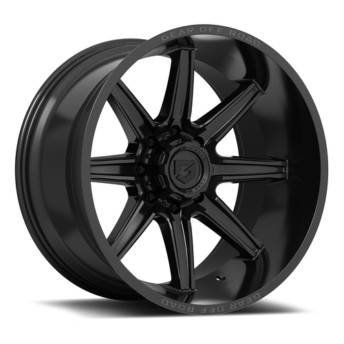 Set 4 18" Gear Off Road 765B 18x9 8x170 Gloss Black w/ Lip Logo Wheels 18mm Rims