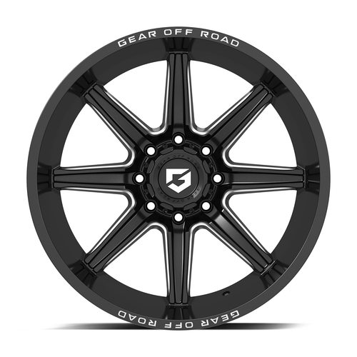 18" Gear Off Road 765BM 18X9 8x170 Gloss Black Milled Accents Wheel 18mm Rim