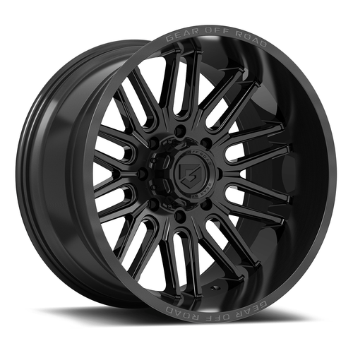 Set 4 22" Gear Off Road 766B 22x12 6x135 6x5.5 Gloss Black Wheels -44mm Rims