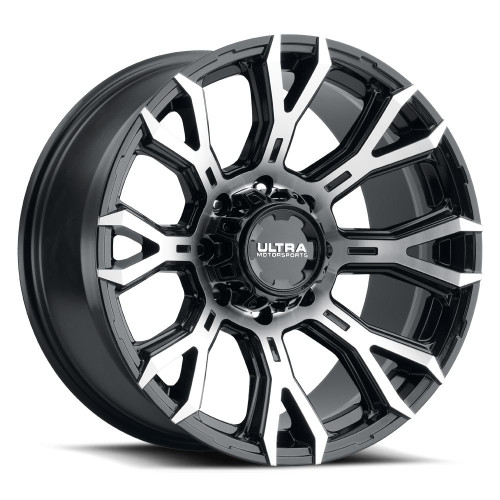 20" Ultra 123U Scorpion 20x10 8x6.5 Gloss Black Diamond Cut Face Wheel -25mm Rim