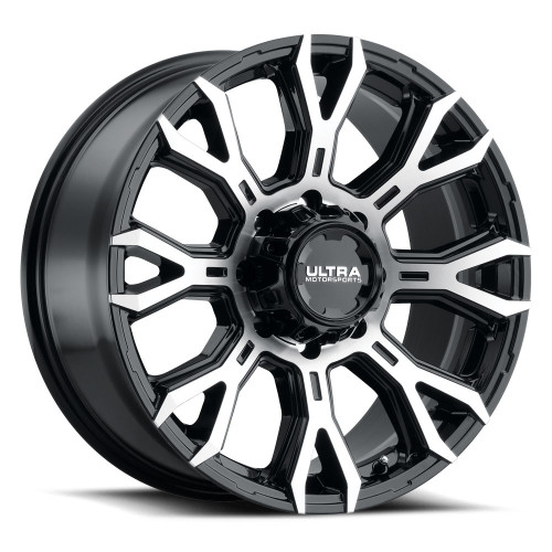 17" Ultra 123U Scorpion 17x9 8x6.5 Gloss Black Diamond Cut Face Wheel 12mm Rim