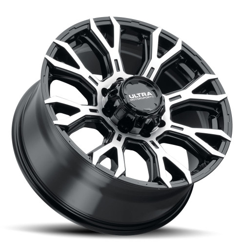 17" Ultra 123U Scorpion 17x9 8x6.5 Gloss Black Diamond Cut Face Wheel 12mm Rim