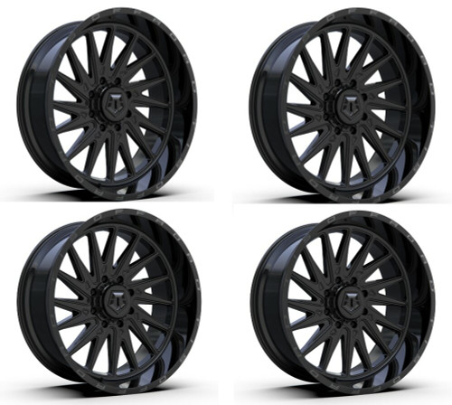 Set 4 24" TIS 547B Gloss Black 24x12 Wheels 8x180 -44mm Lifted For Chevy GMC Rim