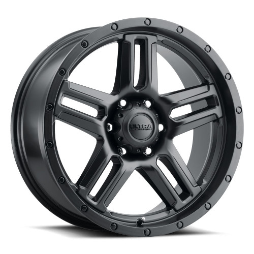 Set 4 20" Ultra 258SB Prowler Truck 20x9 5x5 Satin Black w/ Satin Coat -12mm