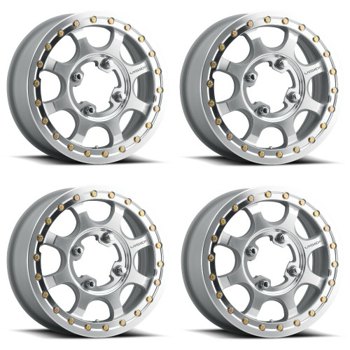 Set 4 15" Vision ATV 351 Flow As-Cast Machined Face Wheel 15x6 4x136 Rims 50.6mm