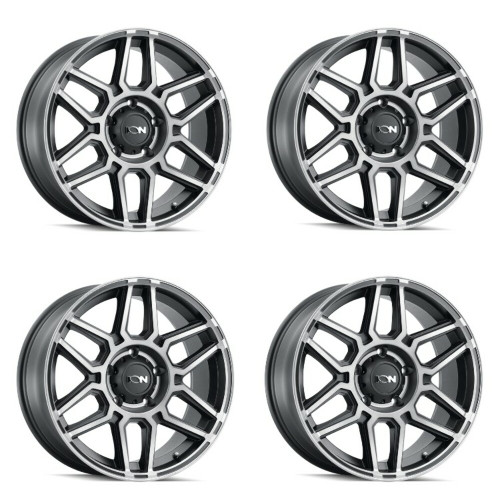 Set 4 17" Ion 146 17x9 Matte Black W Machined Dart Tint 8x170 Wheels 0mm Rims