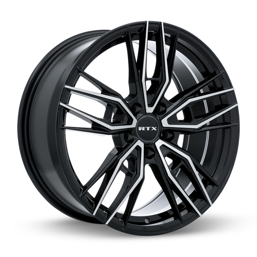 17" RTX Scepter Gloss Black Machined Wheel 17x7.5 5x4.5 40mm Truck Suv Rim