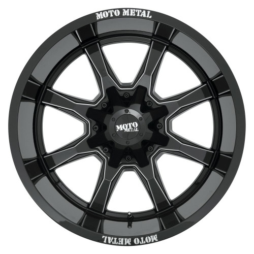 17" Moto Metal MO970 17x8 Gloss Black Milled Moto Metal On 6x120 6x5.5 Wheel 0mm