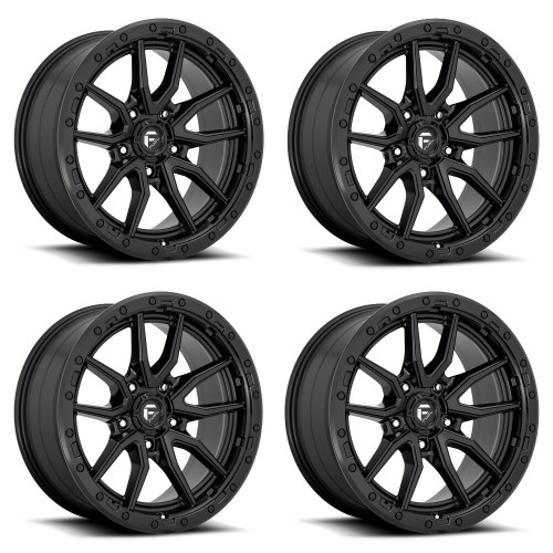 Set 4 Fuel D679 Rebel 20x10 5x150 Matte Black Wheels 20" -18mm For Toyota Rims