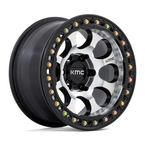 KMC KM237 Riot Beadlock 17x9 5x5.0 Machined Black Windows Black Wheel 17" -38mm