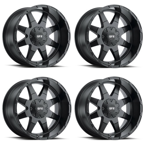Set 4 20" Voxx G-FX TR-12 Matte Black Wheels 20x9 8x170 12mm Rims