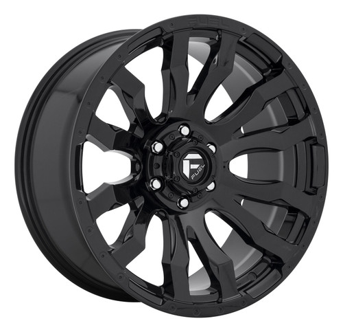 Set 4 22" Fuel D675 Blitz 22x10 6x5.5 Gloss Black Wheels -18mm Lifted Rims
