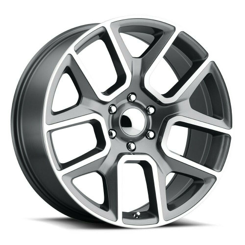 Set 4 22" Voxx Replica Ram 1500 Gun Metal Machined Face Wheels 22x9 6x5.5 18mm Rims