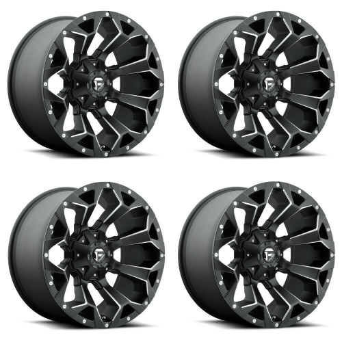 Set 4 18" Fuel D546 Assault 18x9 8x170 Matte Black Milled Wheels 1mm Truck Rims