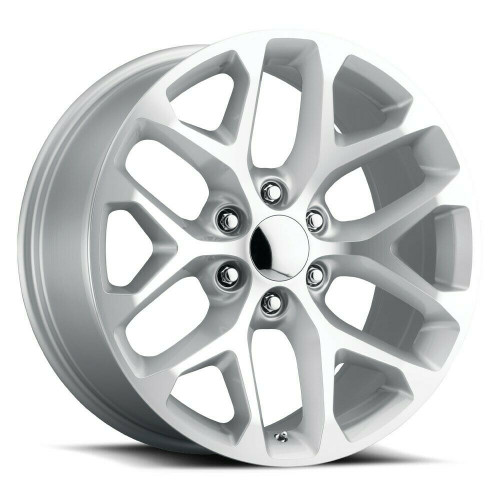 Set 4 22" Voxx Replica SNWFL Silver Machined Face Wheels 22x9 6x5.5 24mm Rims