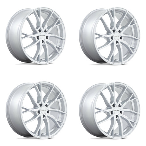 Set 4 Niche M273 Novara 20x10.5 5x120 Silver Wheels 20" 35mm Rims