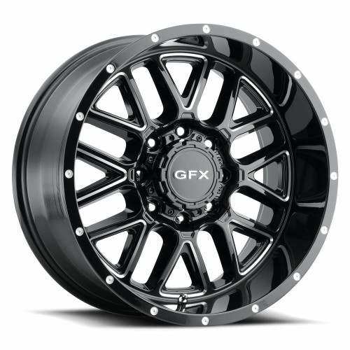 17" Voxx G-FX TM-5 Gloss Black Milled Wheel 17x8.5 6x5.5 0mm Rim