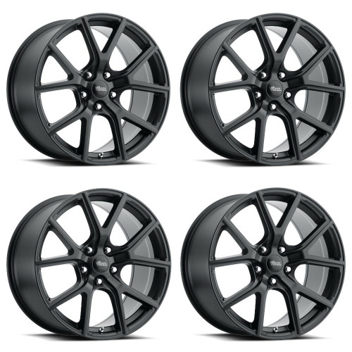 Set 4 18" Voxx Replica Track Hawk Matte Black Wheels 18x8 5x5 40mm Rims