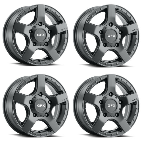 Set 4 16" Voxx G-FX MV1 Matte Black Wheels 16x6.5 5x130 45mm Rims