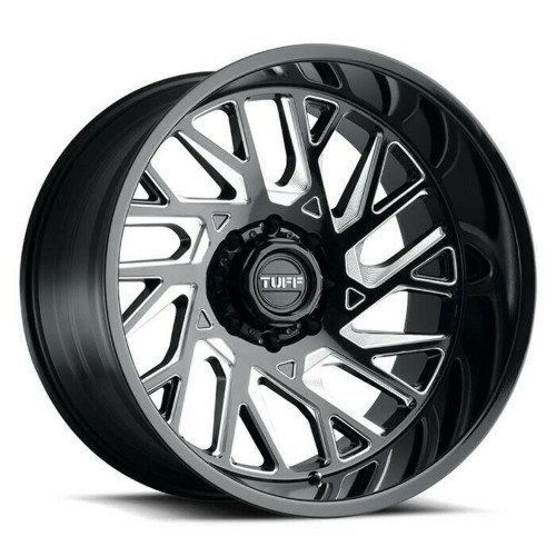 Tuff T4B 20x12 8x6.5 Gloss Black W/ Milled Spokes Wheel 20" -45mm Rim Tuff T4B 20x12 8x6.5 Gloss Black W/ Milled Spokes Wheel 20" -45mm Rim