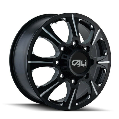 20" Cali Off-Road Brutal 20x8.25 Front Black Milled Spokes 8x6.5 Wheel 127mm Rim