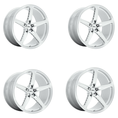 Set 4 OHM Amp 22x10 5x120 Silver Machined Wheels 22" 32mm Rims