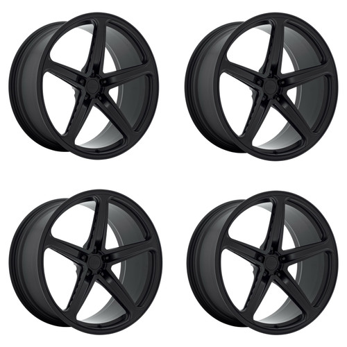 Set 4 OHM Amp 21x9 5x120 Matte Black Wheels 21" 25mm Rims