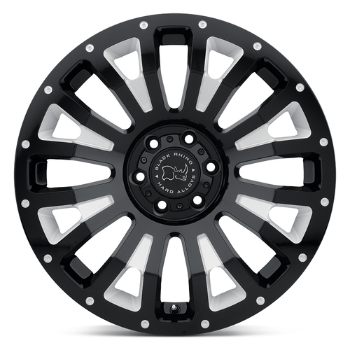 Black Rhino Pinatubo 20x12 6x5.5 Black Milled Inside Window Wheel 20" -44mm