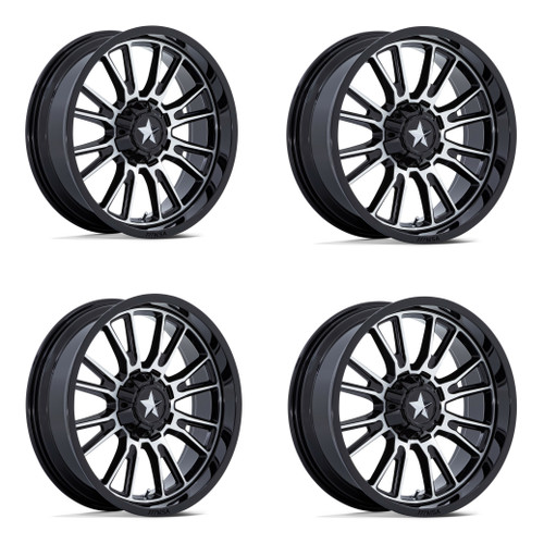 Set 4 MSA Offroad M51 Thunderlipsx7 4x137 4x156 Black Machine Wheels" 10