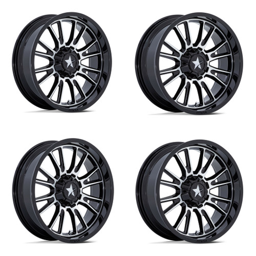 Set 4 MSA Offroad M51 Thunderlipsx7 4x137 4x156 Black Machine Wheels" 10