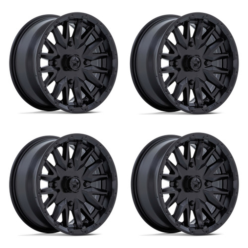 Set 4 MSA Offroad M49 Creed 15x7 4x156 Matte Black Wheels 15" 10mm Rims