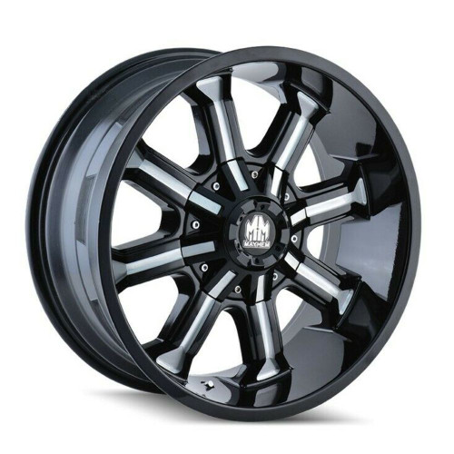 17" Mayhem Beast 17x9 Black Milled 5x4.5 5x5 Wheel 18mm Rim