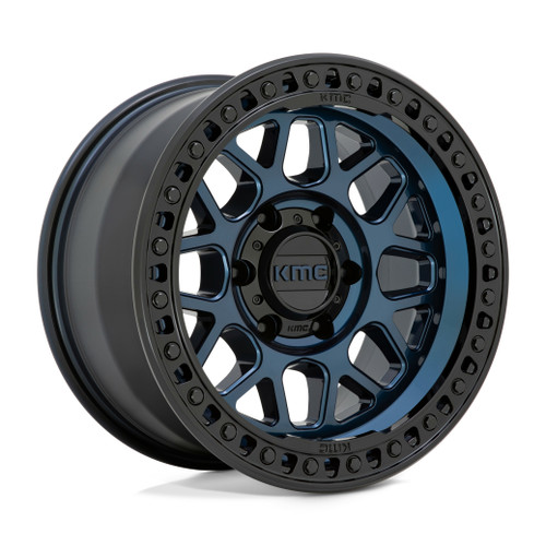 Set 4 KMC KM549 Grs 17x8.5 6x5.5 Midnight Blue With Gloss Black Wheels 17" 0mm