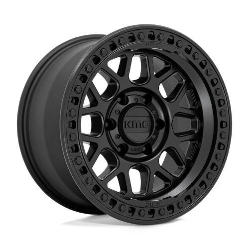 Set 4 KMC KM549 Grs 17x8.5 5x5 Satin Black Wheels 17" 0mm Rims