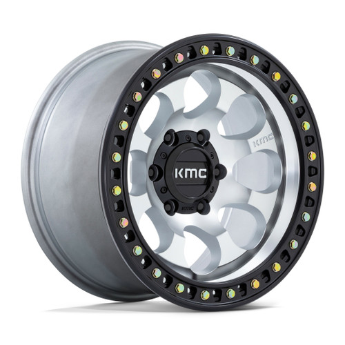 Set 4 KMC KM550 Riot Sbl 18x9 5x5 Machined With Satin Black Lip Wheels 18" 18mm