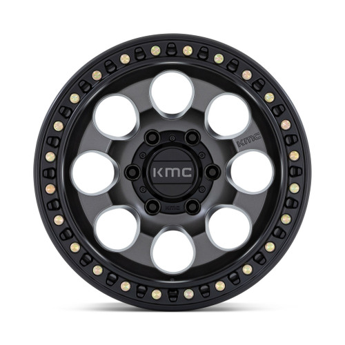 KMC KM550 Riot Sbl 18x9 6x5.5 Anthracite With Satin Black Lip Wheel 18" 18mm Rim