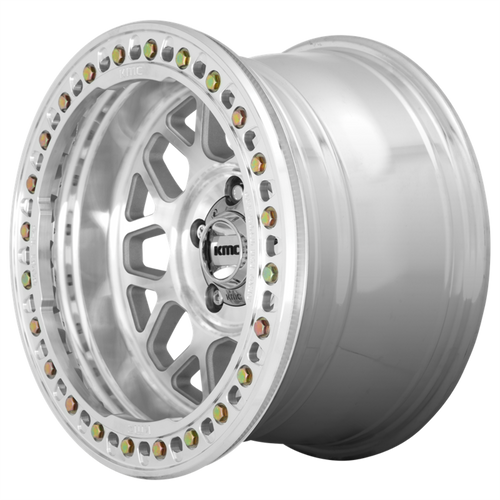 KMC KM235 Grenade Crawl Beadlock 18x9 8x6.5 Machined Wheel 18" -24mm Lifted Rim