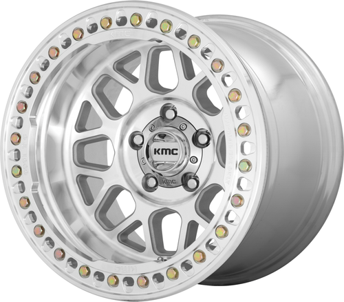 Set 4 KMC KM235 Grenade Crawl Beadlock 18x9 6x5.5 Machined Wheels 18" 10mm Rims