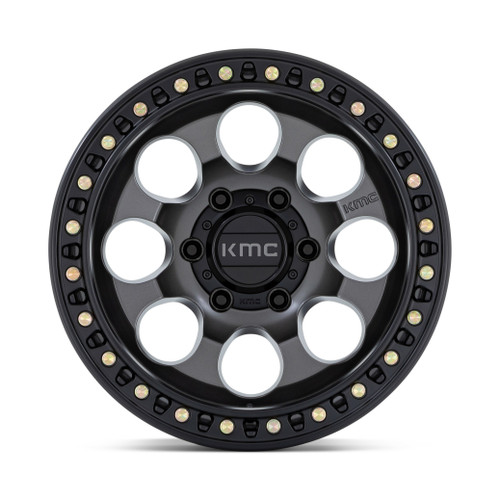 KMC KM550 Riot Sbl 17x8.5 5x5.0 Anthracite Satin Black Lip Wheel 17" 10mm