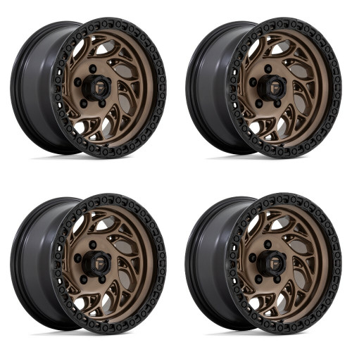 Set 4 Fuel D841 Runner OR 17x9 5x5 Bronze With Black Ring Wheels 17" -12mm
