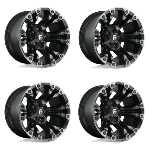 Set 4 18" Fuel D851 Vapor 18x9 5x4.5 5x5 Matte Black Gray Tint Wheels -12mm Rims