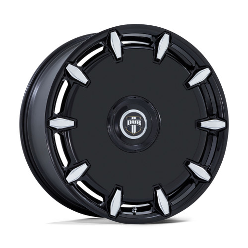 DUB 1PC DC7271 Cheef 24x9 5x115 5x120 Gloss Black Milled Wheel 24" 15mm Rim