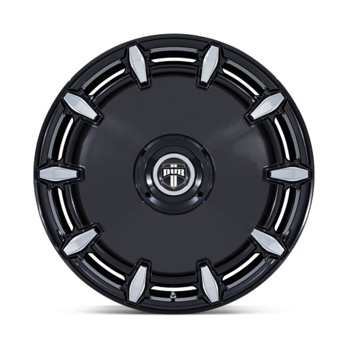 24" DUB DC7271 Cheef 24x9 5x115 5x120 15mm Wheel Gloss Black Milled Rim
