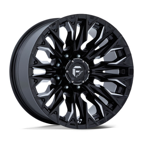 Set 4 20" Fuel D803 Flame 20x9 8x6.5 20mm Gloss Black Milled Wheels Truck Rims