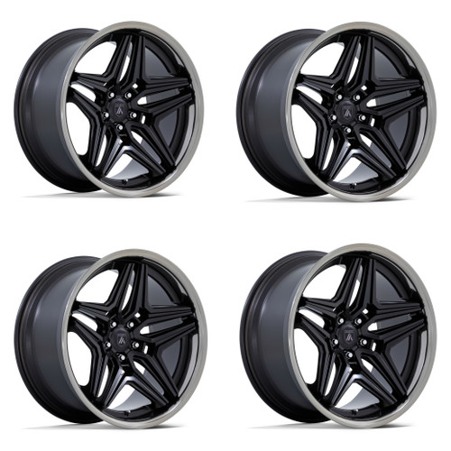 Set 4 Asanti Black ABL-46 Duke 22x10.5 5x120 Satin Black Ddt Lip Wheels 22" 18mm