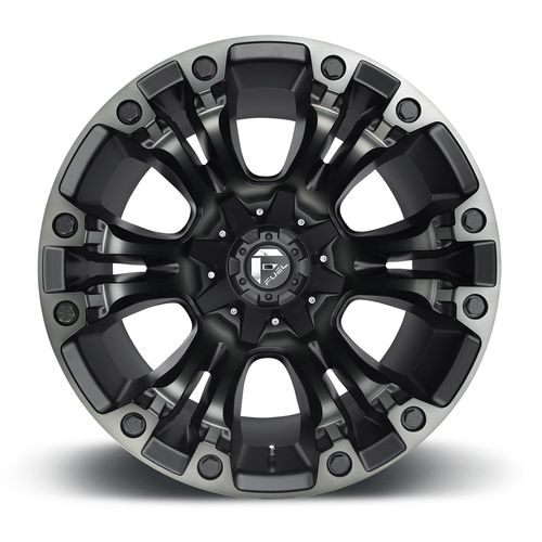 20x10 5x5.5 5x150 Matte Black Double Dark Tint Fuel D569 Vapor -18mm Truck Wheel