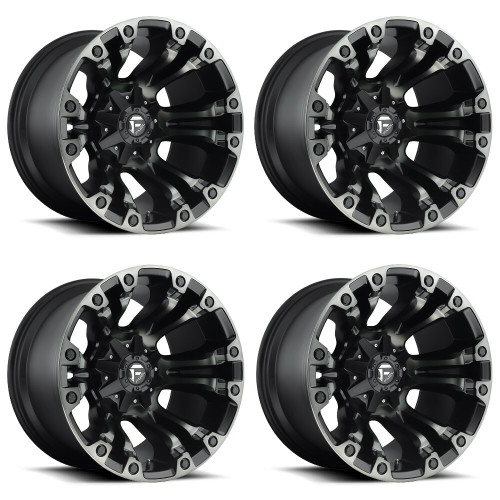 Set 4 Fuel  D569 Vapor 20x9 5x4.5 5x5 Matte Black Double Tint Wheels 20" 1mm