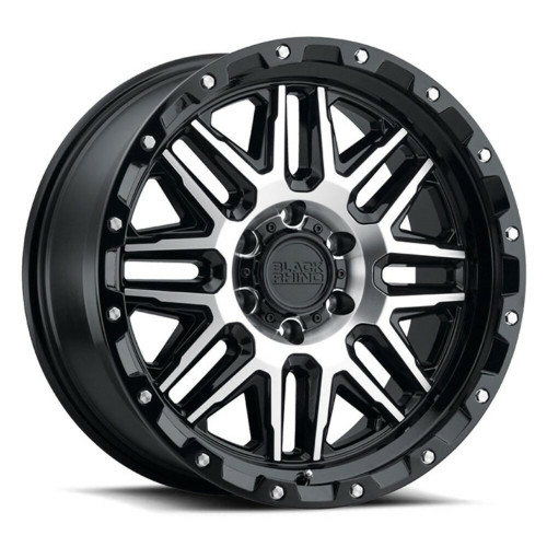 Black Rhino Alamo 20x9 5x5.5 Black Machined & Stainless Bolts Wheel 20" 2mm