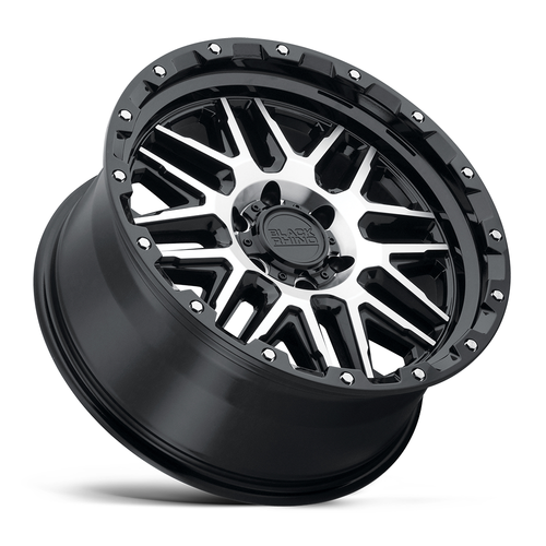 Black Rhino Alamo 20x9 5x5.5 Black Machined & Stainless Bolts Wheel 20" 2mm