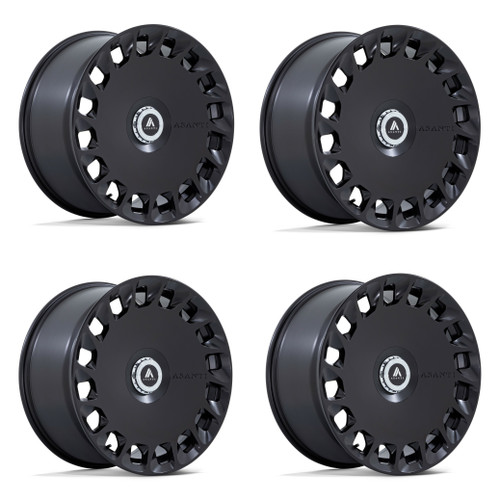 Set 4 Asanti Black ABL-45 Aristocrat 22x10.5 5x4.25 5x4.5 Black Wheels 22" 45mm